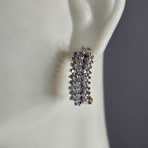 Womens Vintage Estate 10K Yellow Gold Diamond Earrings, 4.2g E3769